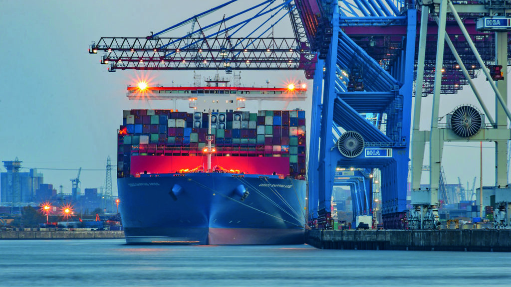 Deutscher Wetterdienst Containerschiff Hamburger Hafen