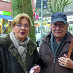 Gisela Dierks und Heino Flache zum Thema Autofreier Volksdorfer Ortskern